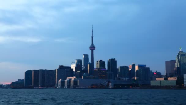 4K UltraHD Day to night timelapse of the Toronto Skyline — Stock Video