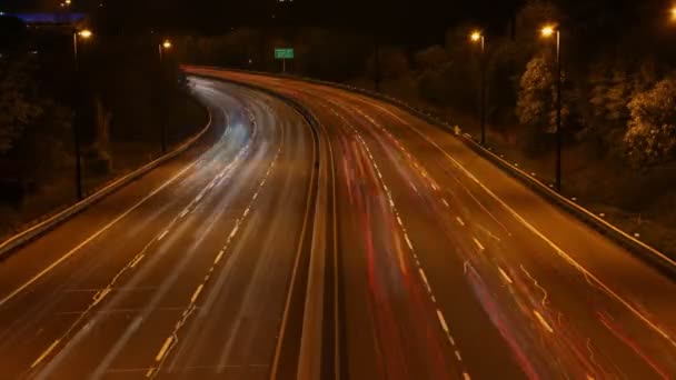 4 k Ultrahd χρόνος-blended timelapse της κυκλοφορίας το βράδυ, στο Τορόντο, Οντάριο, Καναδάς — Αρχείο Βίντεο