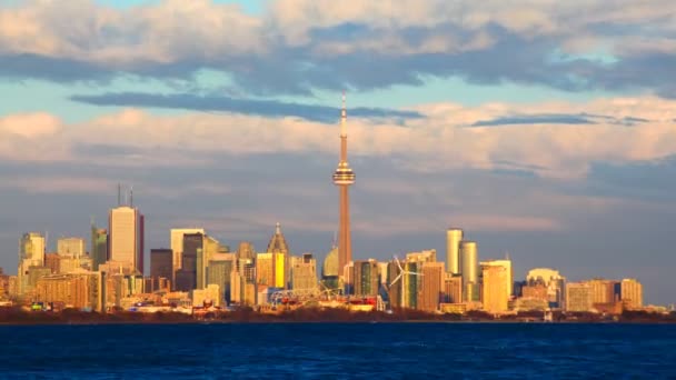 4 k Ultrahd Twilight timelapse av Toronto, Kanada skyline — Stockvideo