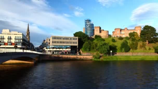 4k ultrahd Zeitraffer der Inverness am Fluss ness in Schottland — Stockvideo