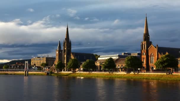 4K UltraHD Timelapse de catedrales en Inverness en Escocia — Vídeo de stock