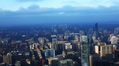 Toronto Kanada'nın şehir merkezinin 4 k Ultrahd Timelapse havadan görünümü