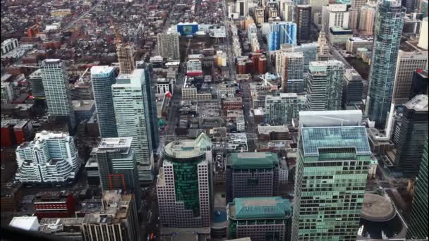 4 k Ultrahd Timelapse letecký pohled na Toronto budov — Stock video