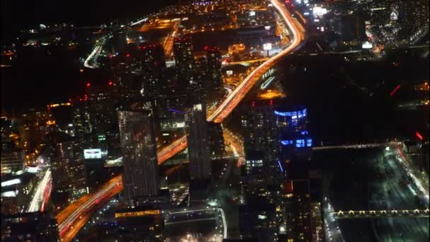 4 k Ultrahd A timelapse luchtfoto van Toronto's nachts — Stockvideo