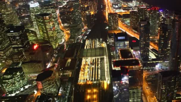 4K UltraHD Timelapse aérien de la circulation à Toronto, Canada la nuit — Video