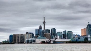 4 k Ultrahd A timelapse manzara Toronto manzarası ve liman, Kanada
