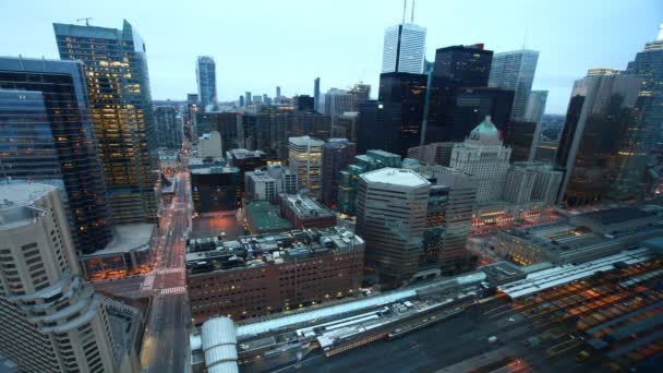 4K UltraHD Noche a día en el centro de Toronto — Vídeo de stock