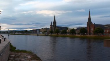 4k Ultrahd Timelapse katedrallerin Inverness, İskoçya'da