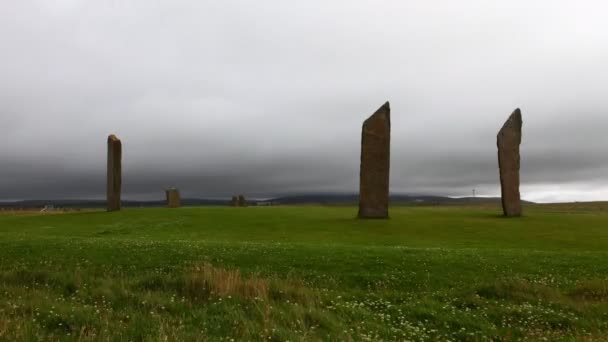 4k ultrahd Zeitraffer der stehenden Steine der Strenge in Orkney — Stockvideo