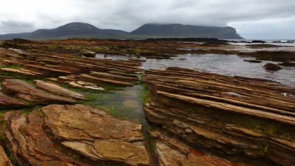 4K UltraHD Timelapse vista de Warbeth Beach, Orcadas — Vídeo de stock