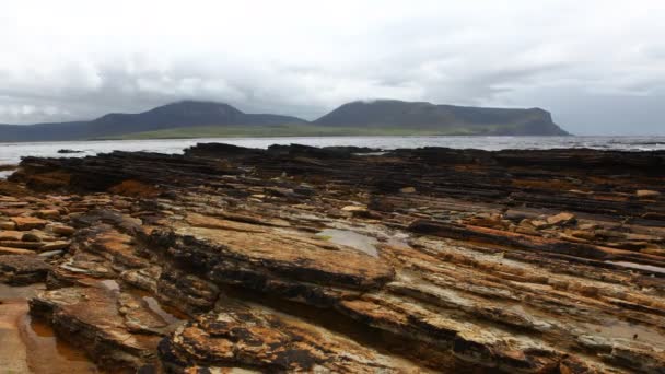 4 k Ultrahd Timelapse uitzicht op Warbeth strand in Orkney — Stockvideo