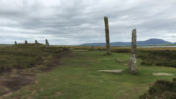 4 k Ultrahd pohled Ring Brodgar v Orkneje, Skotsko — Stock video