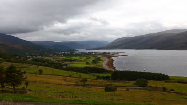 4 k Ultrahd Timelapse nad Ullapool ve Skotsku — Stock video