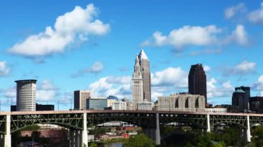 4k Ultrahd Timelapse Cleveland, Ohio şehir merkezi bir yaz gününde