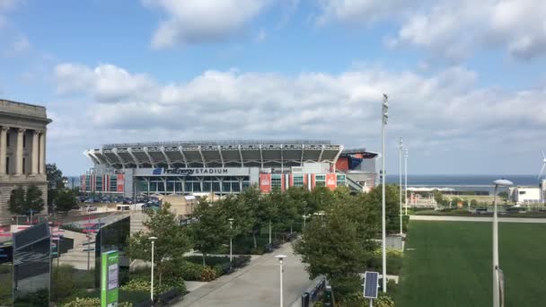 4 k Ultrahd weergave van eerste energie stadion in Cleveland (Ohio) — Stockvideo