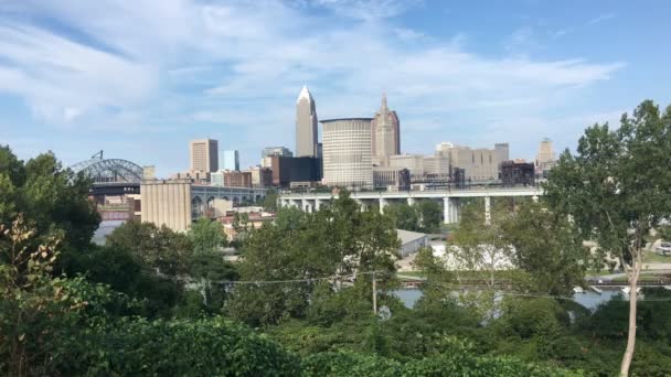 4K UltraHD Veduta dello skyline di Cleveland, Ohio — Video Stock