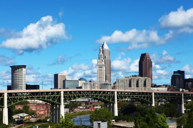 Cleveland, Ohio manzarası bir yaz gününde görünümünü