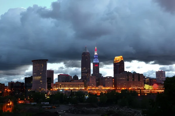 Cleveland city center at dawn — Stock Photo, Image