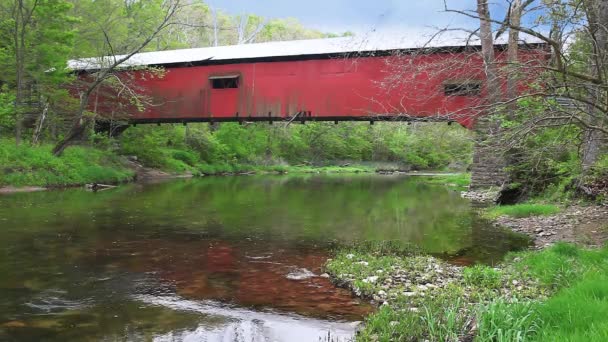 Bakers Camp Covered Bridge Indiana Stati Uniti — Video Stock