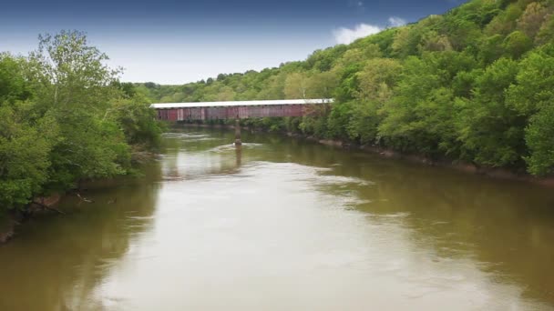 Williams Covered Bridge Indiana Stany Zjednoczone Ameryki — Wideo stockowe