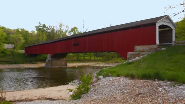 Deers Mills Covered Bridge Indiana Estados Unidos — Vídeo de Stock