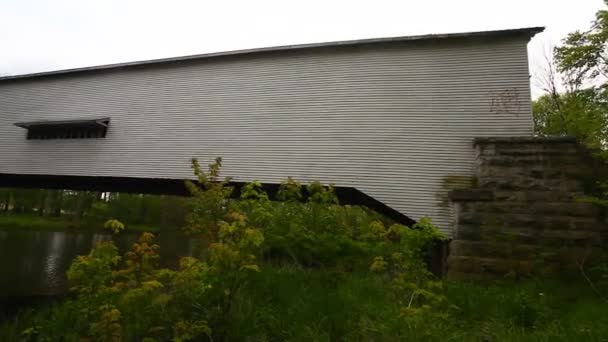 Pohled Krytý Most Forsyth Mill Indianě Spojené Státy — Stock video