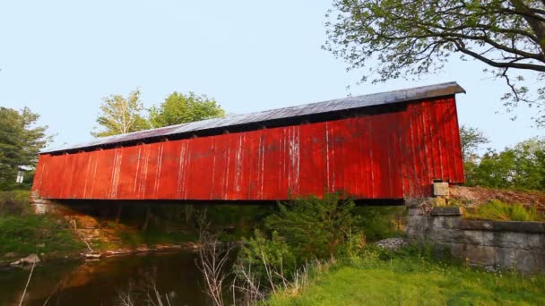 Pohled Most James Covered Bridge Indianě Spojené Státy — Stock video