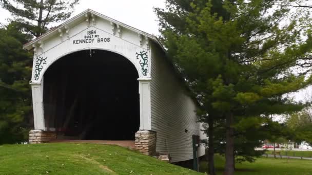 Longwood Covered Bridge Indiana Verenigde Staten — Stockvideo