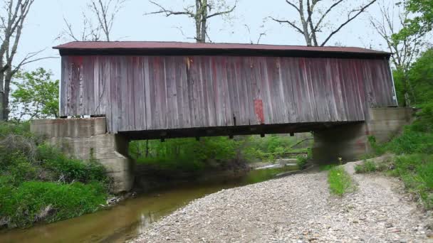Marshall Covered Bridge Indiana Estados Unidos — Vídeo de Stock