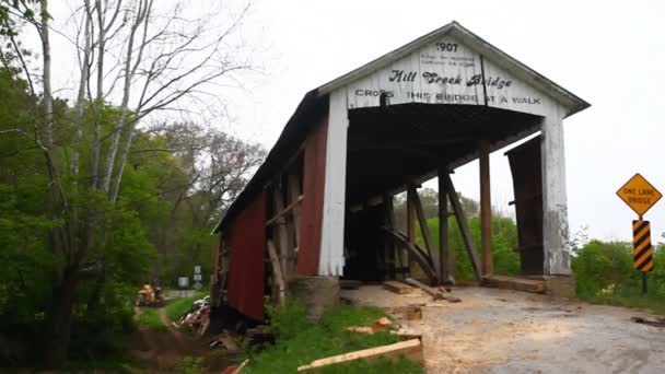Mill Creek Covered Bridge Indiana Amerikai Egyesült Államok — Stock videók