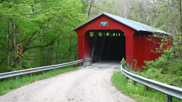 Pine Bluff Covered Bridge Indiana Stati Uniti — Video Stock