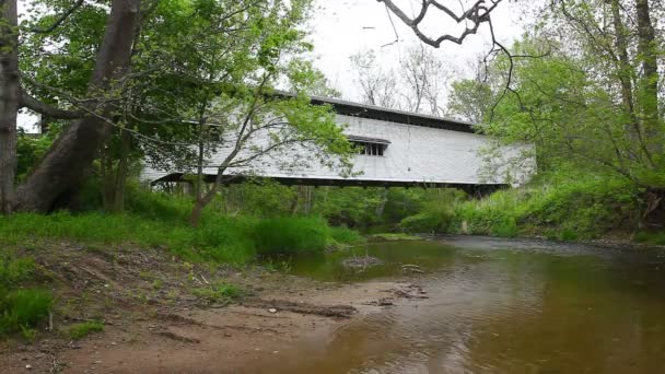 Portland Mills Covered Bridge Indiana Estados Unidos — Vídeo de stock