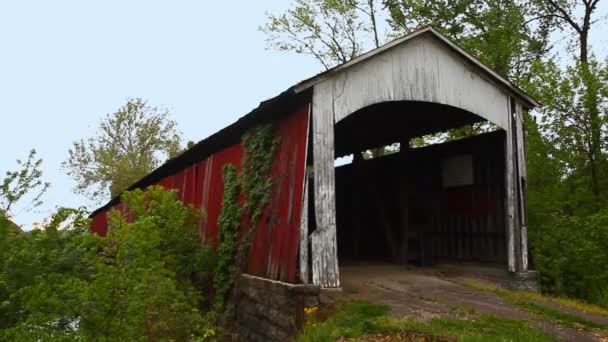 Shieldstone Covered Bridge Indiana Stany Zjednoczone Ameryki — Wideo stockowe