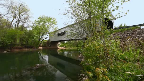 Vista Smith Covered Bridge Indiana Estados Unidos — Vídeo de stock