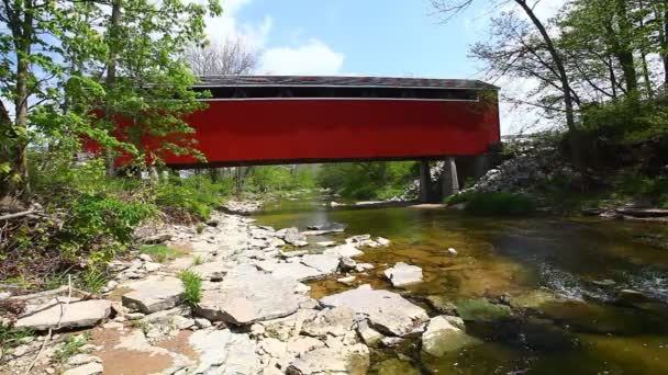 Vue Pont Couvert Stockheighter Indiana États Unis — Video