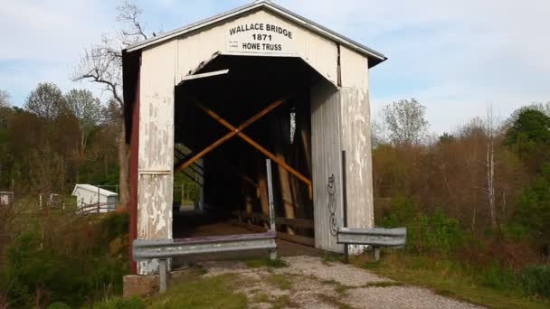 Wallace Covered Bridge Indiana Estados Unidos — Vídeos de Stock