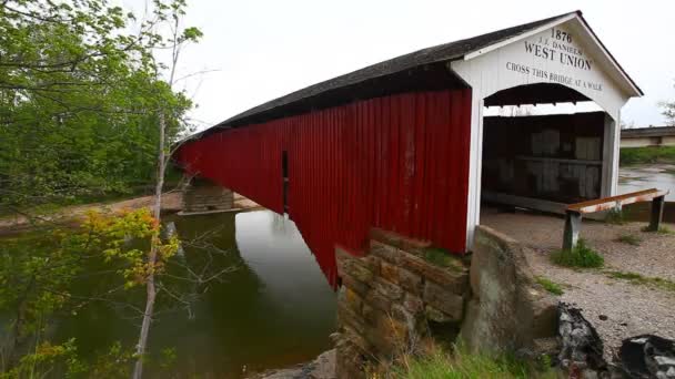 Vue Pont Couvert West Union Indiana États Unis — Video
