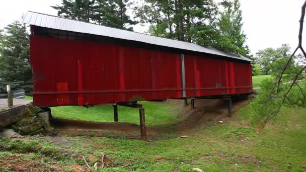 Pohled Armstrong Covered Bridge Ohiu Spojené Státy — Stock video