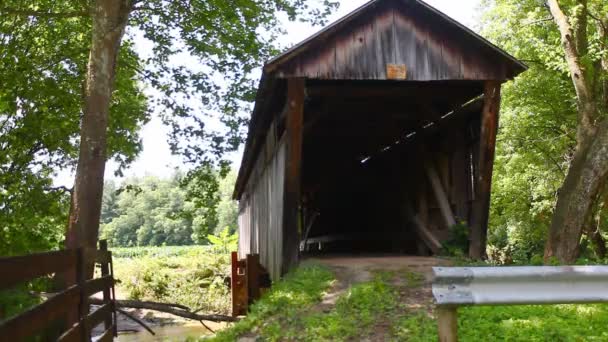 Bankhurst Mill Covered Bridge Ohio Estados Unidos — Vídeo de Stock