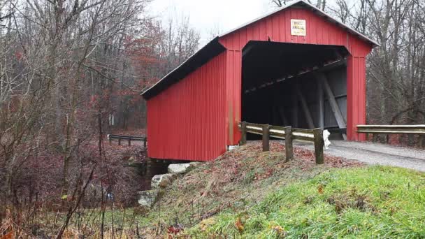 Bell Covered Bridge Ohio Estados Unidos — Vídeos de Stock