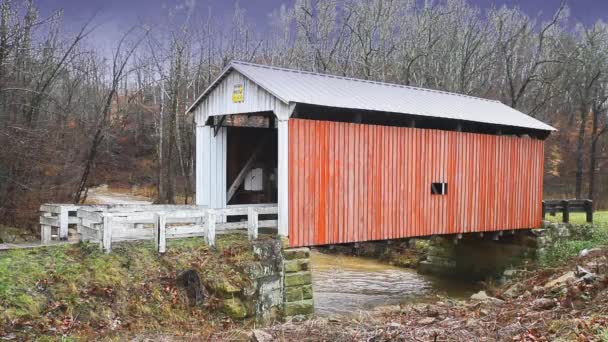 Goddard Covered Bridge Огайо Сша — стокове відео