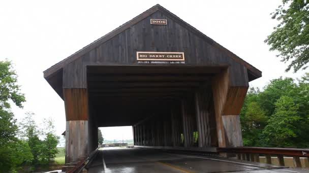 Buck Run Road Covered Bridge Ohio Estados Unidos — Vídeos de Stock