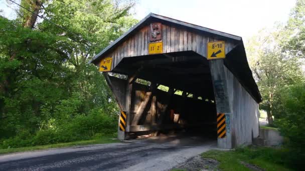Chambers Road Covered Bridge Ohio Vereinigte Staaten — Stockvideo