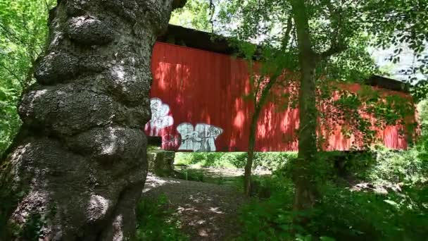 Glen Helen Covered Bridge Ohio Estados Unidos — Vídeos de Stock