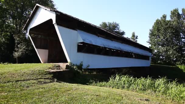 Hanaway Covered Bridge Ohio Estados Unidos — Vídeo de stock