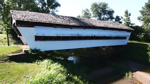 Vista Hanaway Covered Bridge Ohio Stati Uniti — Video Stock