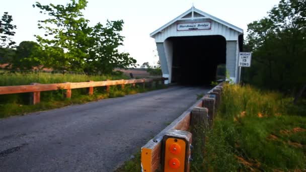 Harshman Covered Bridge Ohio Estados Unidos — Vídeos de Stock