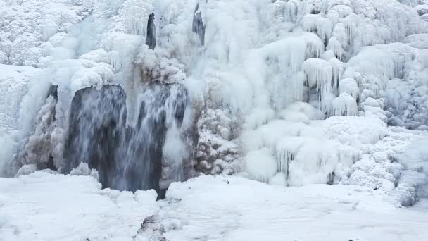 Sherman Falls Winter Ontario Canada — Stockvideo