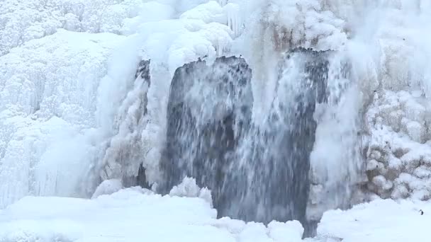 Scène Van Sherman Falls Winter Ontario Canada — Stockvideo