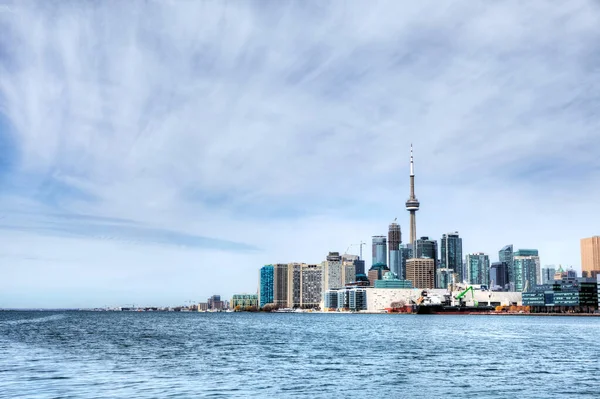 Uma Vista Toronto Skyline Através Porto — Fotografia de Stock